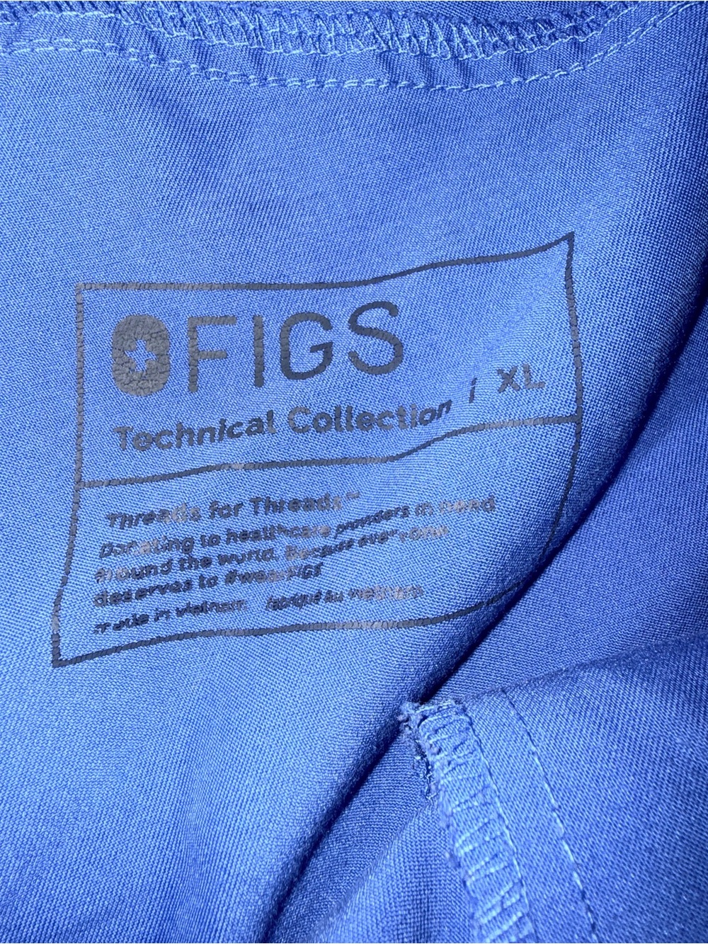 FIGS CEIL Blue Drawstring Pants - Picture 3 of 3